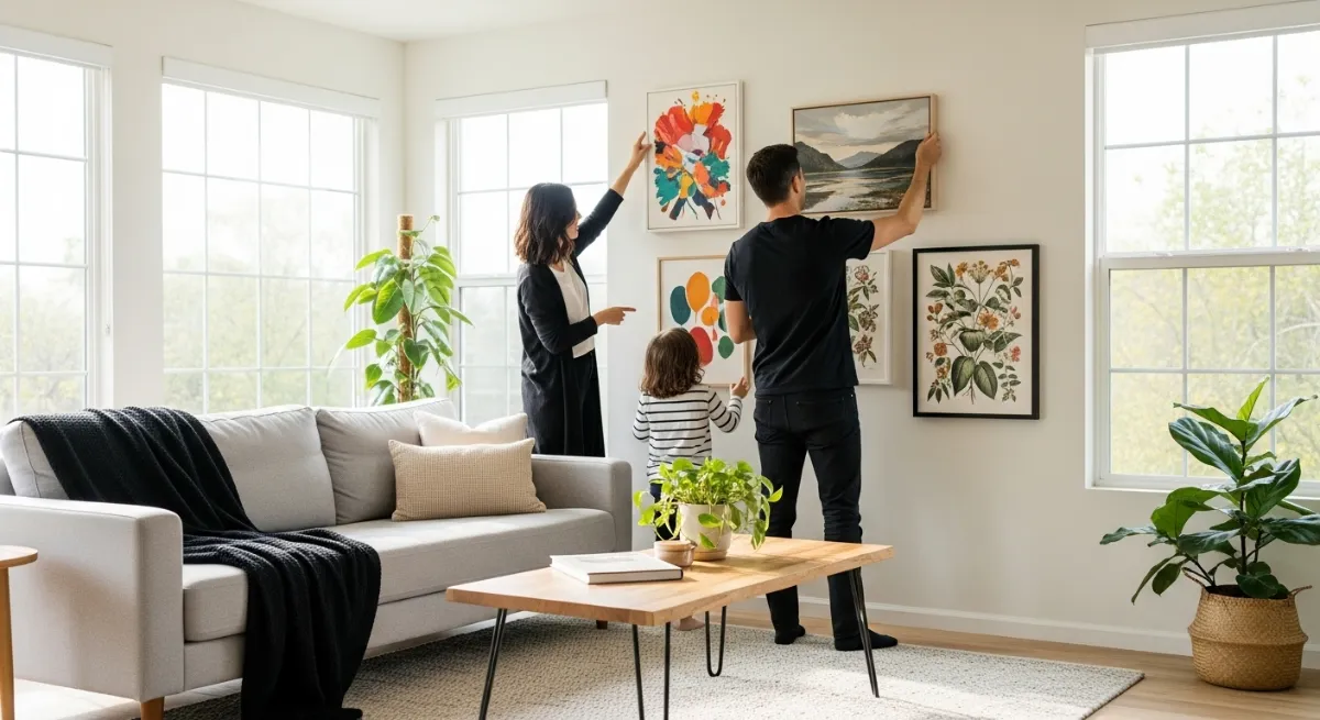 living room, art inspiration, family