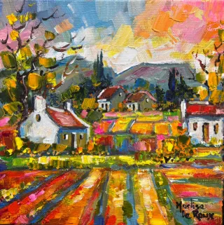 Landscape by Marlise Le Roux 200 x 200 mm by Marlise Le Roux