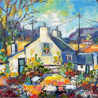 Happy sheep 2 by Marlise Le Roux 240 x 240mm
