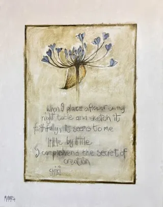 Shiki with Agapanthus by Michael Heyns 900 x 700mm