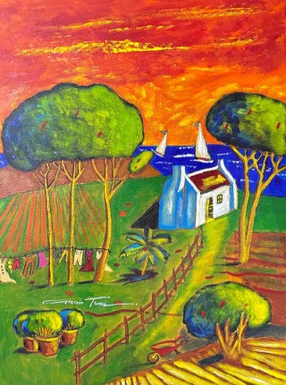 Red Sky seascape by Giorgio Trobec 750 x 1000mm