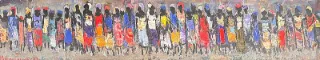 African Procession by Hennie Niemann Snr 155 x 770mm
