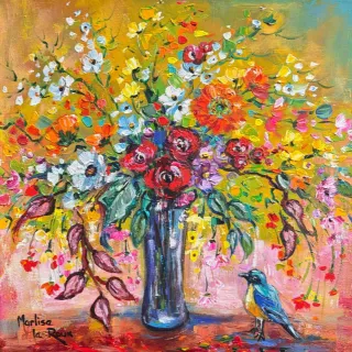 Flower by Marlise Le Roux 400 x 400 mm (A42403) by Marlise Le Roux