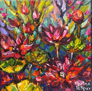 Flowers by Marlise Le Roux 200 x 200 mm (A42603) by Marlise Le Roux