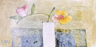 Camellias by Michael Heyns 200 x 400mm