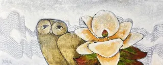 Magnolia Owl by Michael Heyns 240 x 600mm