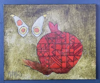 Patched Pomegranate by Michael Heyns 220 x 270mm