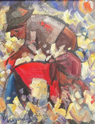 Picking fynbos by Hennie Niemann Snr 305 x 230mm