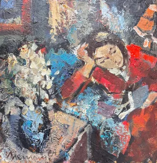 Resting by Hennie Niemann Snr 210 x 200mm