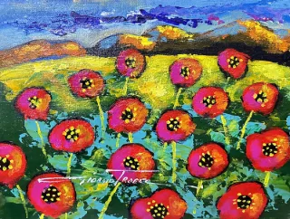 Poppy field by Giorgio Trobec 230 x 307mm