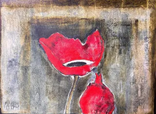 Poppies in colour by Michael Heyns 330 x 450mm