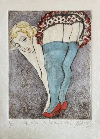 Hildegard van Heerden Ooh-la-la. It's Showtime! Etch Painting 165 x 235mm