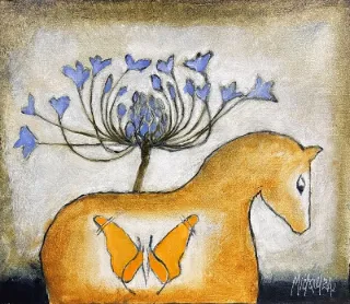 Blue agapanthus by Michael Heyns 300 x 350mm