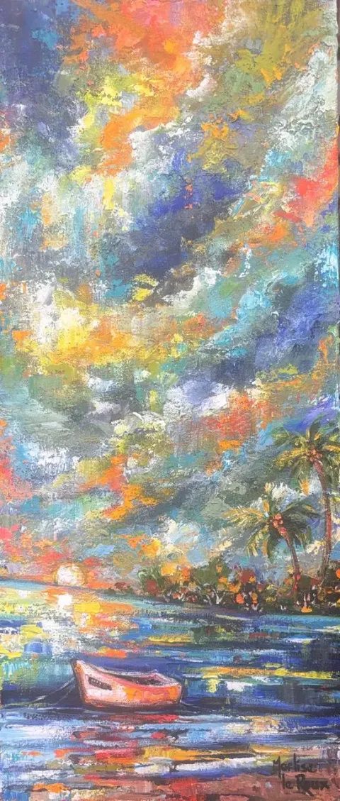 Seascape by Marlise Le Roux 300 x 700 mm by Marlise Le Roux