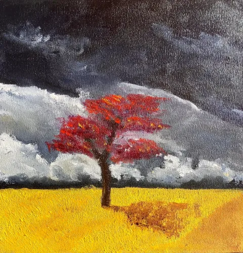 Canola Fields III - Oil on Canvas by Cornelie Wolff