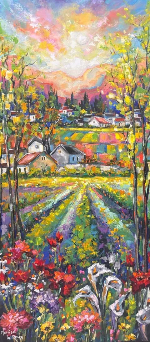 Landscape by Marlise Le Roux 520 x 1100 mm by Marlise Le Roux