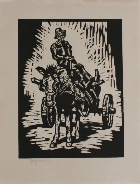 Linocut On Paper (A35175) by Gregoire Boonzaier