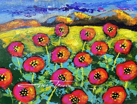 Poppy field by Giorgio Trobec 230 x 307mm