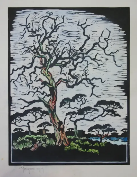 Linocut on Paper (A35515) by Gregoire Boonzaier
