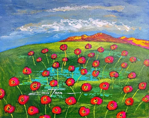 Field of poppies by Giorgio Trobec 500 x 400mm