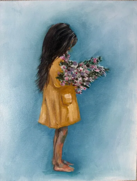 Girl with Bouquet by Cornelie Wolff