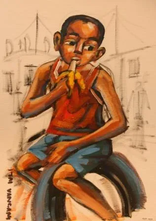 Acrylic painting (A25580) by Itai Vangani