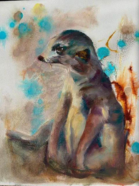 The Observer Mixed Media Painting