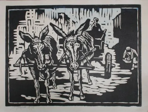 Linocut on Paper (A35399) by Gregoire Boonzaier
