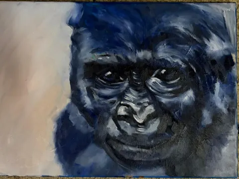 Gorilla Blues gorilla oil painting