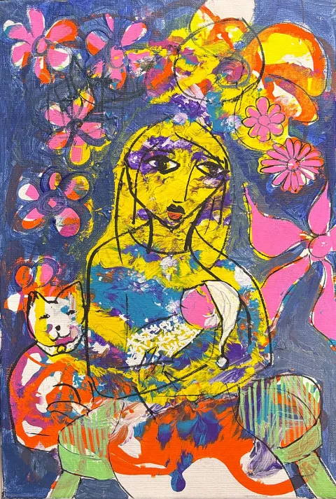 Life with flowers by Therese Rink 455 x 300mm