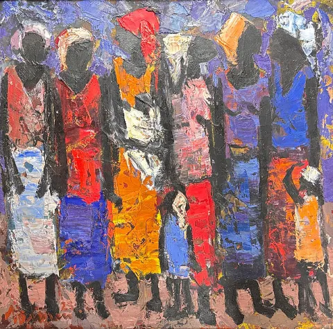 African Figures by Hennie Niemann Snr 395 x 400mm