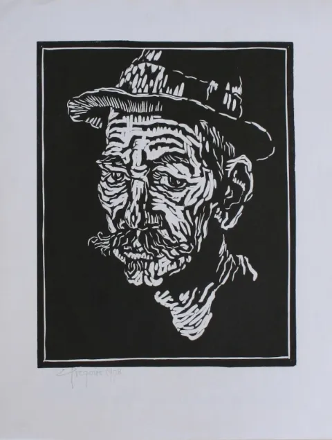 Linocut On Paper (A35350) by Gregoire Boonzaier