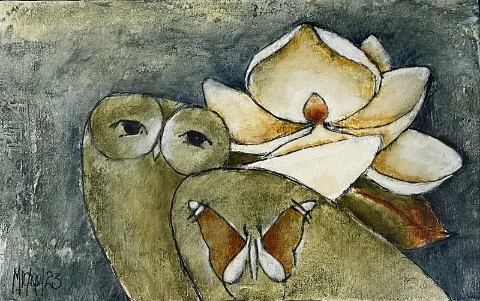 Magnolia Owl by Michael Heyns 250 x 400mm