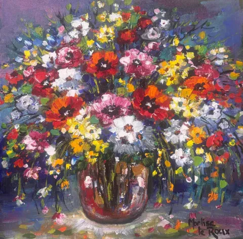 Flowers by Marlise Le Roux 300 x 300 mm (A42478) by Marlise Le Roux