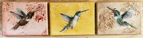 Hummingbirds Oil Painting by Cornelie Wolff