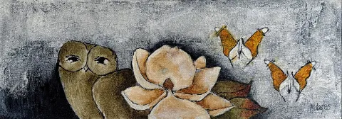Magnolia Owl by Michael Heyns 250 x 700mm