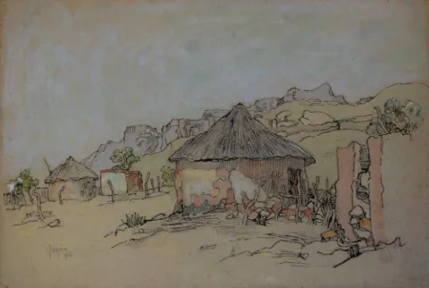 Landscape Pastel by Gregoire Boonzaier Size 550 X 350 mm by Gregoire Boonzaier