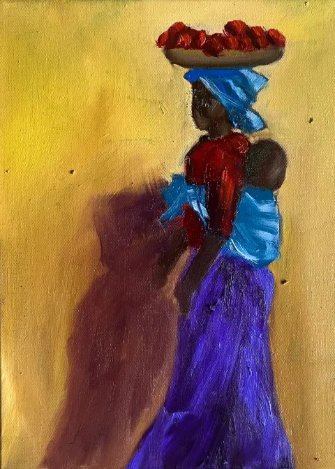 Yellow Wall - Oil on Canvas by Cornelie Wolff