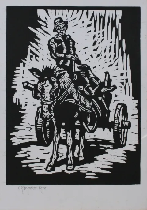 Linocut on Paper (A35200) by Gregoire Boonzaier