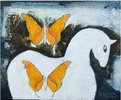 Surreal Painting by Michaele Heyns (A40356) by Michael Heyns