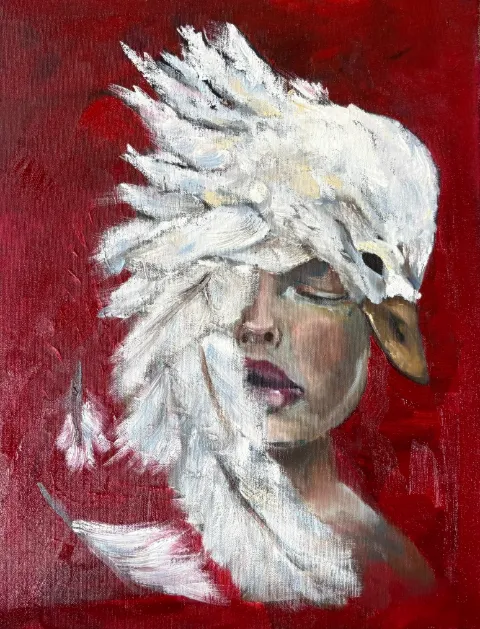 Swan - Oil Painting by Cornelie Wolff