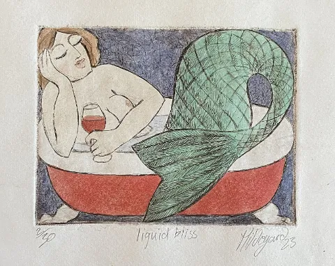 Hildegard van Heerden Liquid bliss Etch Painting 135 x 170mm