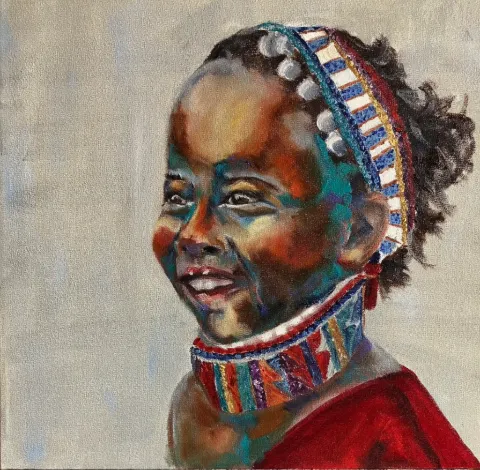 African Girl - Oil on Canvas by Cornelie Wolff