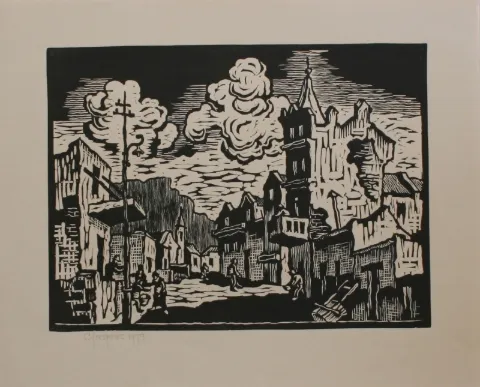 Linocut On Paper (A35183) by Gregoire Boonzaier
