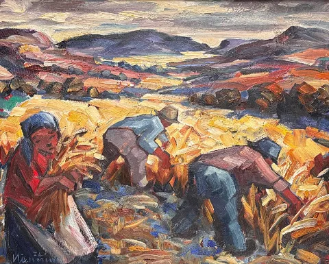 Harvesters by Hennie Niemann Snr 430 x 530mm