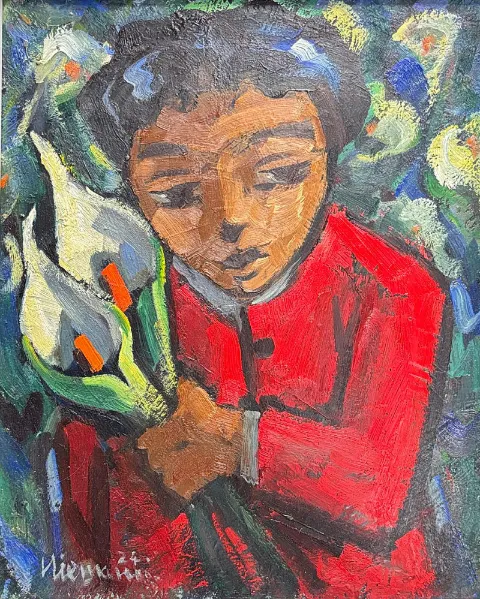 Arum lillies by Hennie Niemann Snr 350 x 280mm