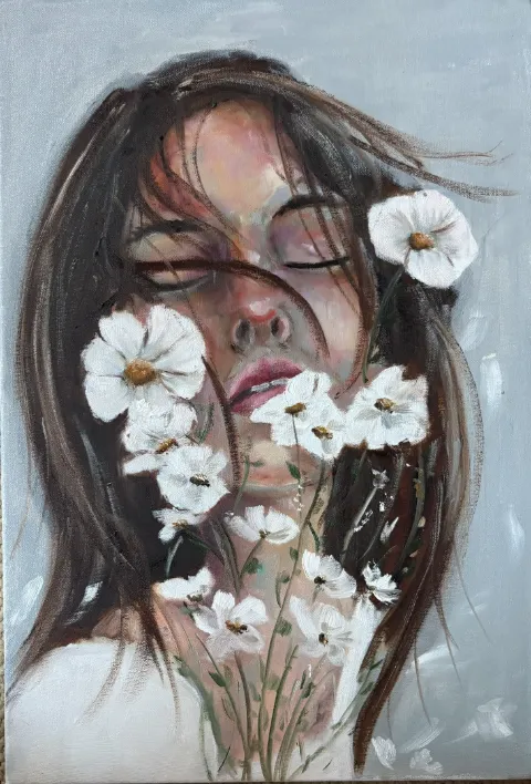 Delicate Oil Painting by Cornelie Wolff