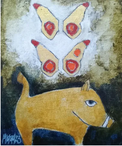 Oil painting Michael Heyns 270 x 270 mm by Michael Heyns