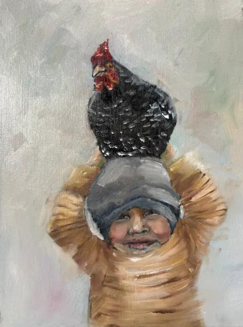 Pet Oil on Canvas Painting by Cornelie Wolff