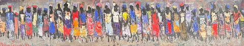 African Procession by Hennie Niemann Snr 155 x 770mm